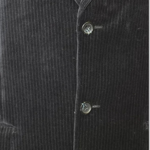 Perry Ellis Men Blazer Navy Blue Corduroy 2 Buttons 40R 100% Cotton - Picture 7 of 11